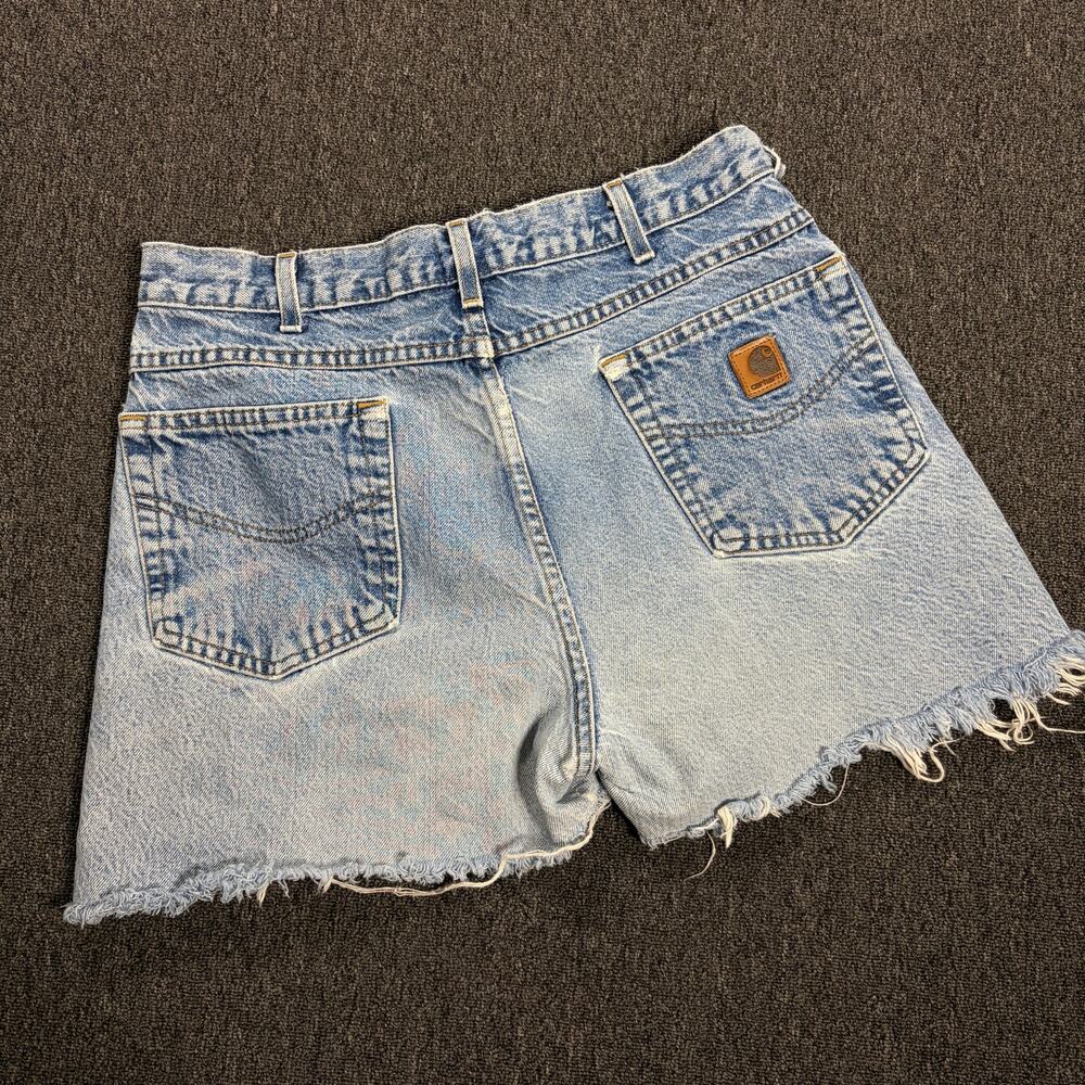 Vintage Y2k Light Wash Carhartt Cutoff Mini Denim Jeans Women's 30 X 3